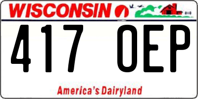 WI license plate 417OEP
