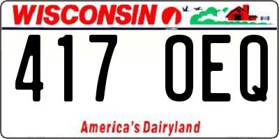 WI license plate 417OEQ