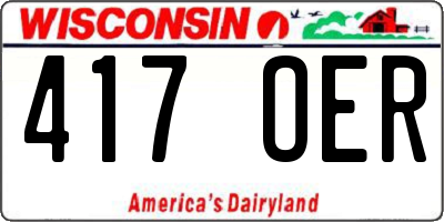 WI license plate 417OER