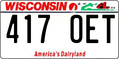 WI license plate 417OET