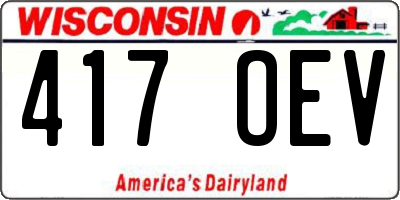 WI license plate 417OEV