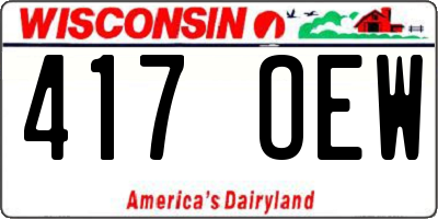 WI license plate 417OEW
