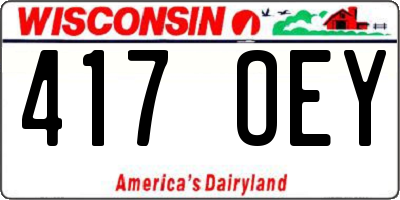 WI license plate 417OEY