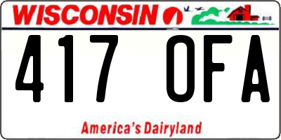 WI license plate 417OFA