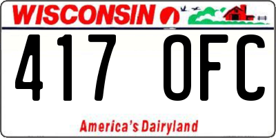 WI license plate 417OFC