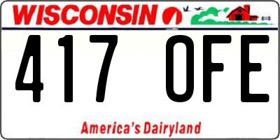 WI license plate 417OFE