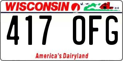 WI license plate 417OFG