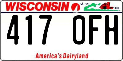 WI license plate 417OFH
