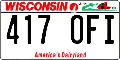 WI license plate 417OFI
