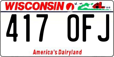 WI license plate 417OFJ