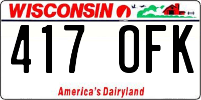 WI license plate 417OFK