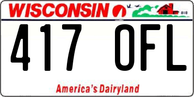 WI license plate 417OFL
