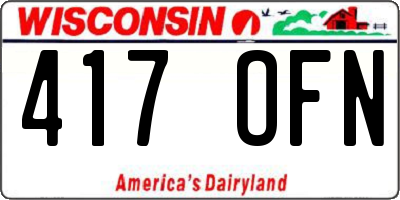 WI license plate 417OFN