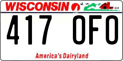WI license plate 417OFO