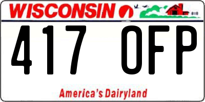 WI license plate 417OFP