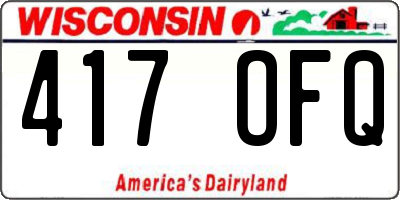 WI license plate 417OFQ