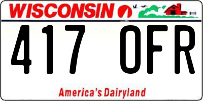 WI license plate 417OFR