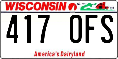 WI license plate 417OFS