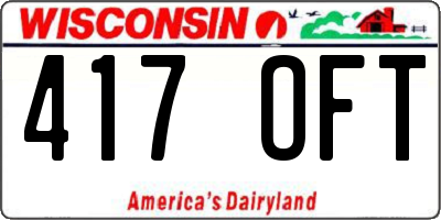 WI license plate 417OFT