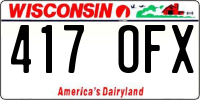 WI license plate 417OFX