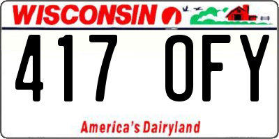 WI license plate 417OFY