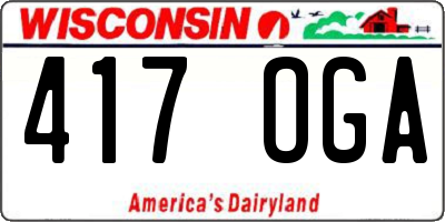 WI license plate 417OGA