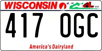 WI license plate 417OGC