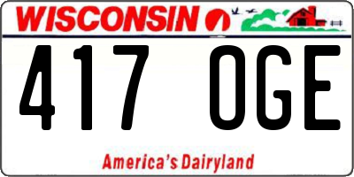 WI license plate 417OGE