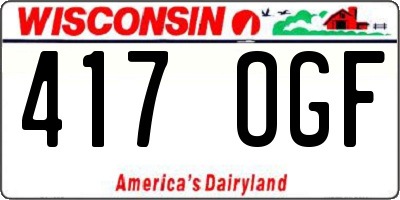 WI license plate 417OGF