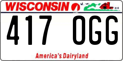 WI license plate 417OGG