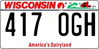 WI license plate 417OGH