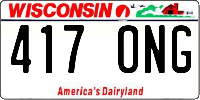 WI license plate 417ONG