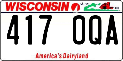 WI license plate 417OQA