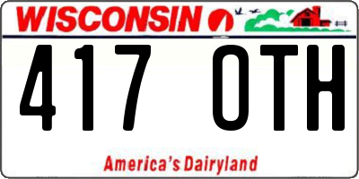 WI license plate 417OTH