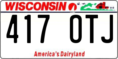 WI license plate 417OTJ