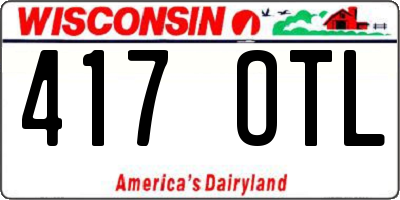 WI license plate 417OTL