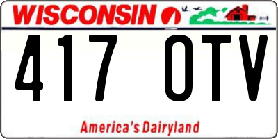 WI license plate 417OTV