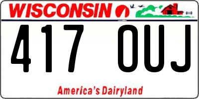 WI license plate 417OUJ