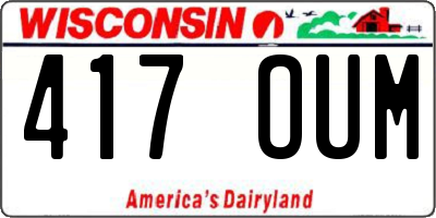 WI license plate 417OUM