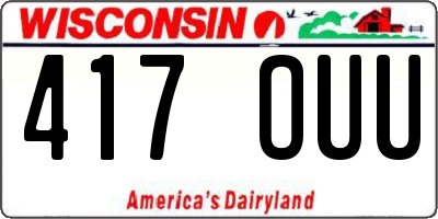 WI license plate 417OUU