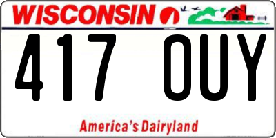 WI license plate 417OUY