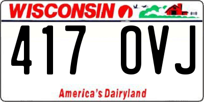 WI license plate 417OVJ