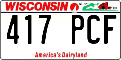 WI license plate 417PCF