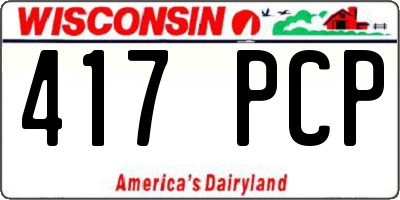WI license plate 417PCP