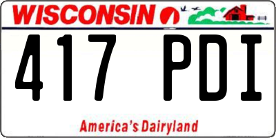 WI license plate 417PDI