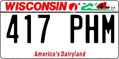 WI license plate 417PHM