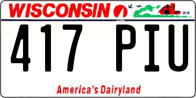 WI license plate 417PIU