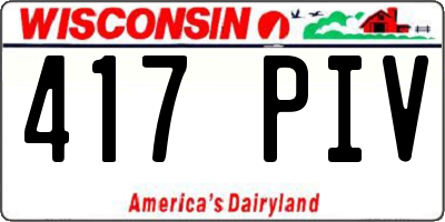WI license plate 417PIV