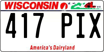 WI license plate 417PIX