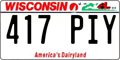WI license plate 417PIY